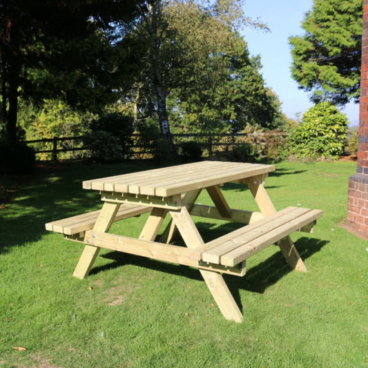 Extra Wide Hand Crafted Strong long lasting Treated picnic bench 6 or 8 seater