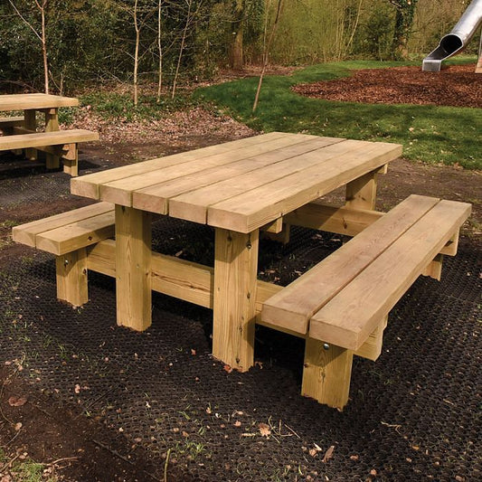 Modern style heavy duty picnic bench  6 or 8 seater